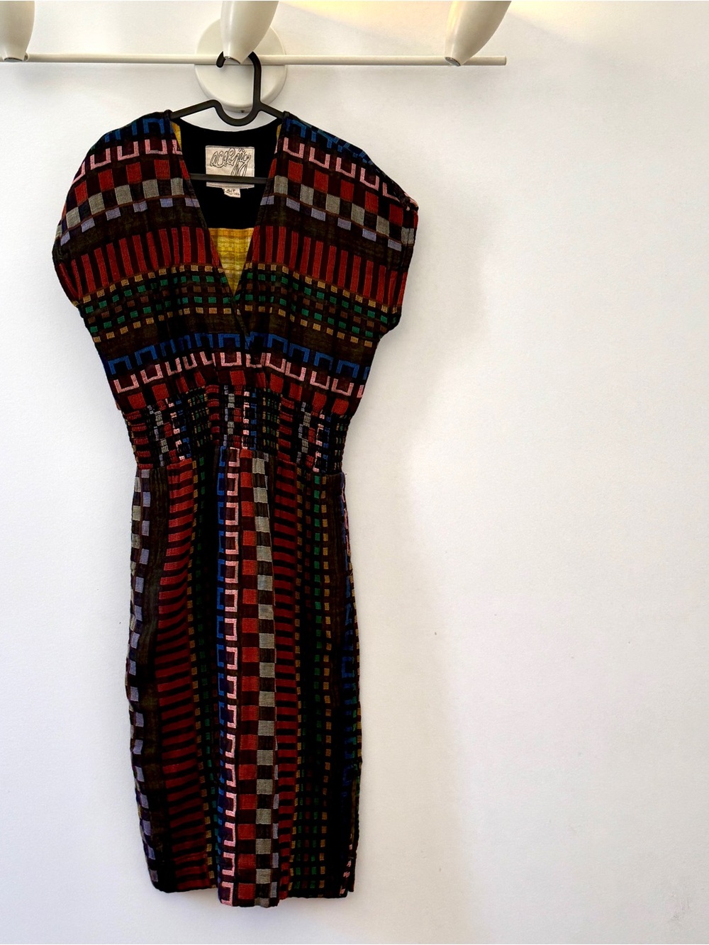 Ace & Jig Multicolor Geo-Striped Midi Dress size small